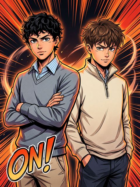 P&L Clean Bin founders, anime shonen style